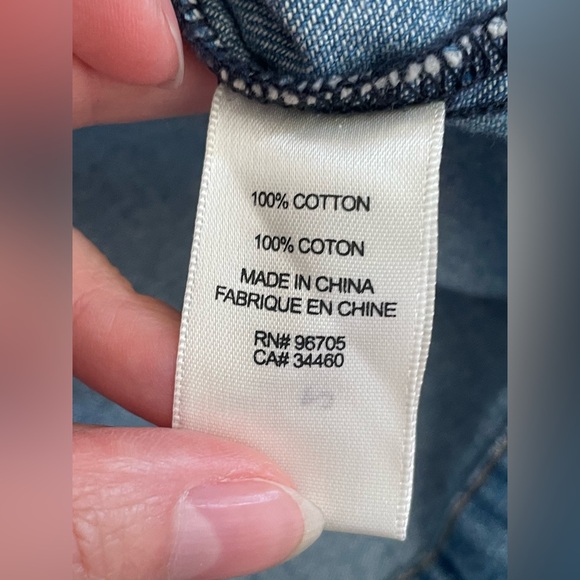 Rebecca Taylor Blue Denim Button Front Dress XL 90s Revival Cutout Waist Midi - Picture 13 of 14